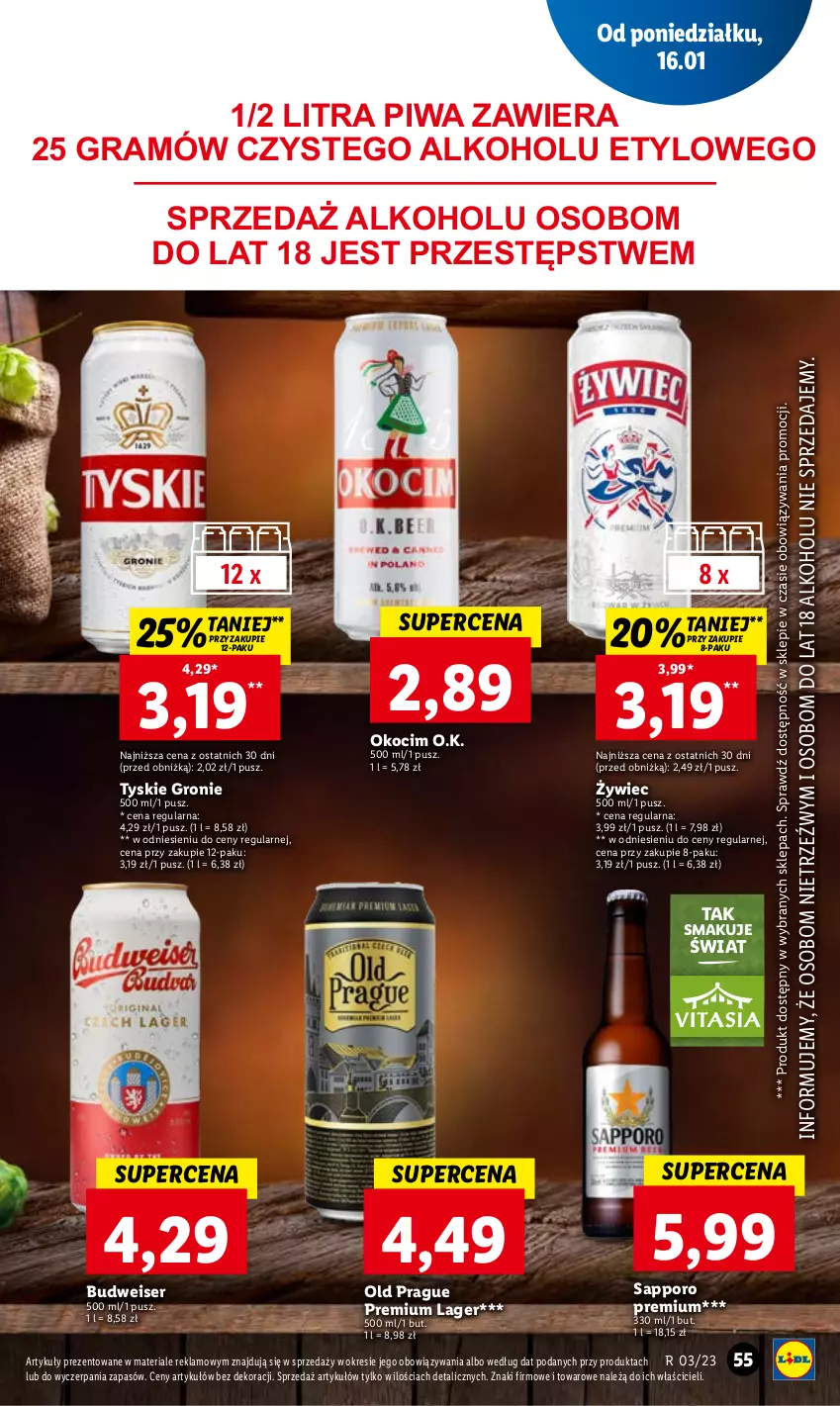 Gazetka promocyjna Lidl - GAZETKA - ważna 16.01 do 18.01.2023 - strona 61 - produkty: Gra, Koc, Okocim, Piwa, Por, Ser, Tyskie