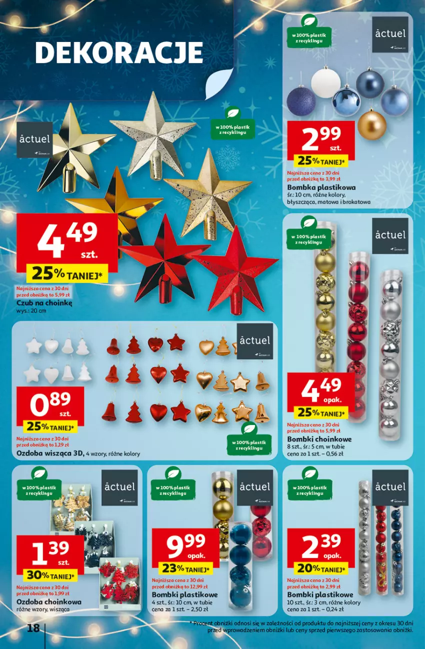 Gazetka promocyjna Auchan - Gazetka Święta jak babcię kocham Hipermarket Auchan - ważna 27.11 do 03.12.2025 - strona 18 - produkty: Bombki, Ozdoba