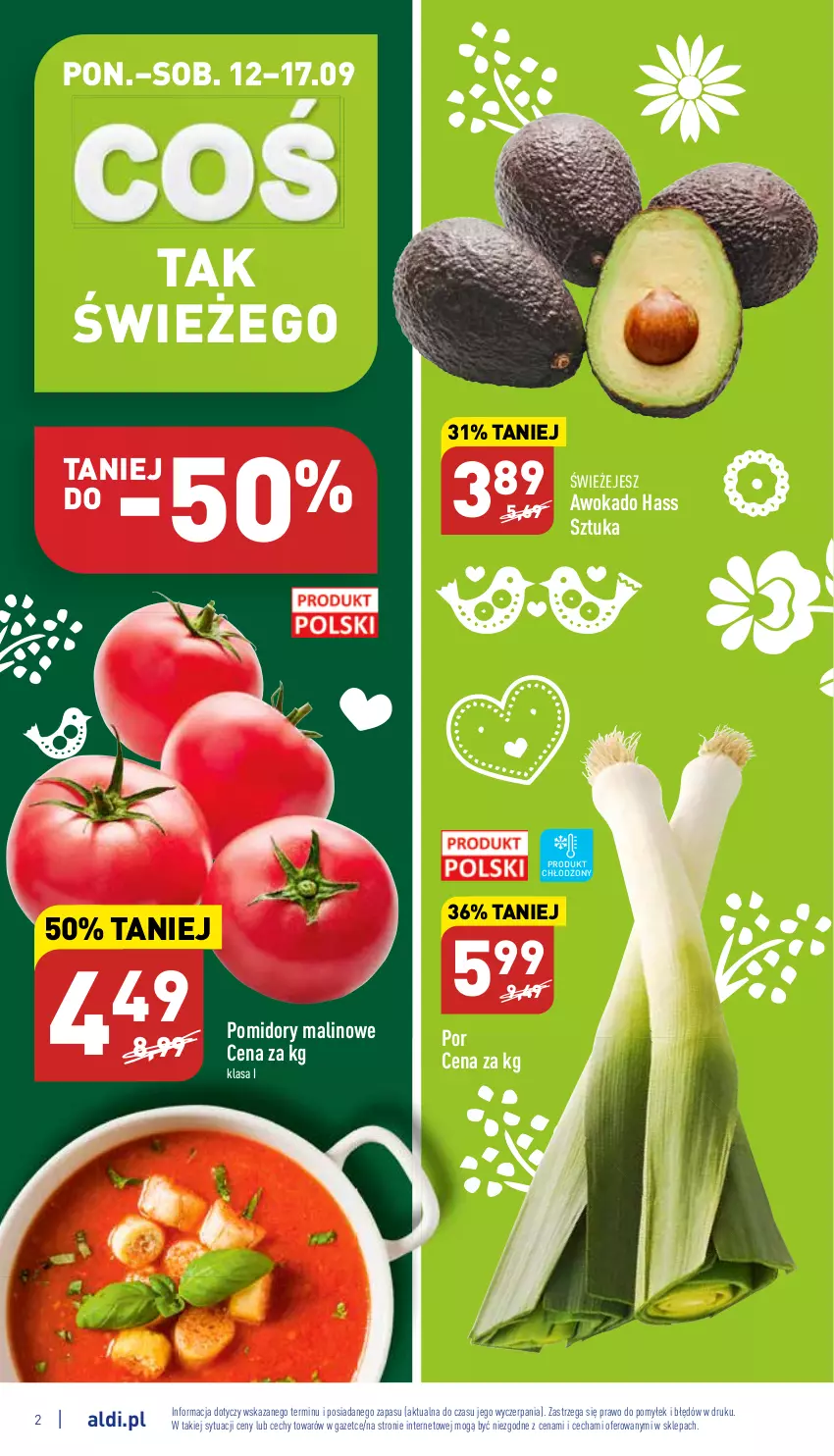 Gazetka promocyjna Aldi - Katalog spożywczy - ważna 12.09 do 17.09.2022 - strona 2 - produkty: Pomidory, Por