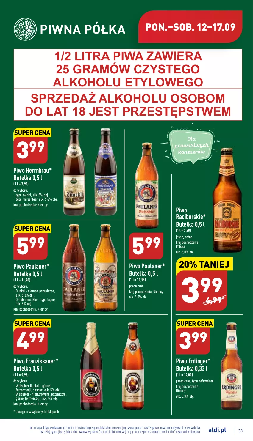 Gazetka promocyjna Aldi - Katalog spożywczy - ważna 12.09 do 17.09.2022 - strona 23 - produkty: Gra, Piwa, Piwo, Półka, Ser, Skaner