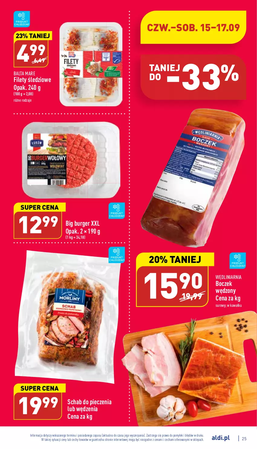 Gazetka promocyjna Aldi - Katalog spożywczy - ważna 12.09 do 17.09.2022 - strona 25 - produkty: Balta Mare, Boczek, Burger, Kawa, Piec, Schab do pieczenia