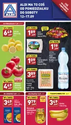 Gazetka promocyjna Aldi - Katalog spożywczy - Gazetka - ważna od 17.09 do 17.09.2022 - strona 1 - produkty: Lubella, Banany, Makaron, Mus, Twaróg, Cukier, Bell, Parówki, Parówki z szynki, Cytryny, Wawel, Miód, Szyna, Woda mineralna, Bella, Cukierki, Woda, KaMos, Pomidory