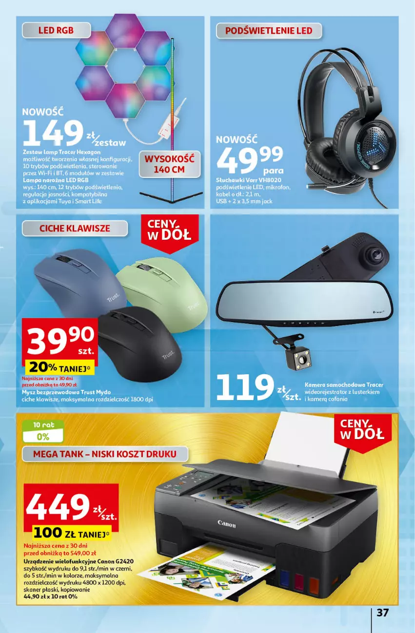 Gazetka promocyjna Auchan - Gazetka Ceny w dół Część 3 Hipermarket Auchan - ważna 18.01 do 24.01.2024 - strona 37 - produkty: Canon, Kosz, Skaner, Sok, Urządzenie wielofunkcyjne