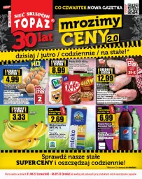 Gazetka promocyjna Topaz - Gazetka - Gazetka - ważna od 06.09 do 06.09.2023 - strona 1 - produkty: Kurczak, Kit Kat, Cheerios, Nesquik, Jaja, Mirinda, Lion, Cini Minis, Waga, Mleko, LG