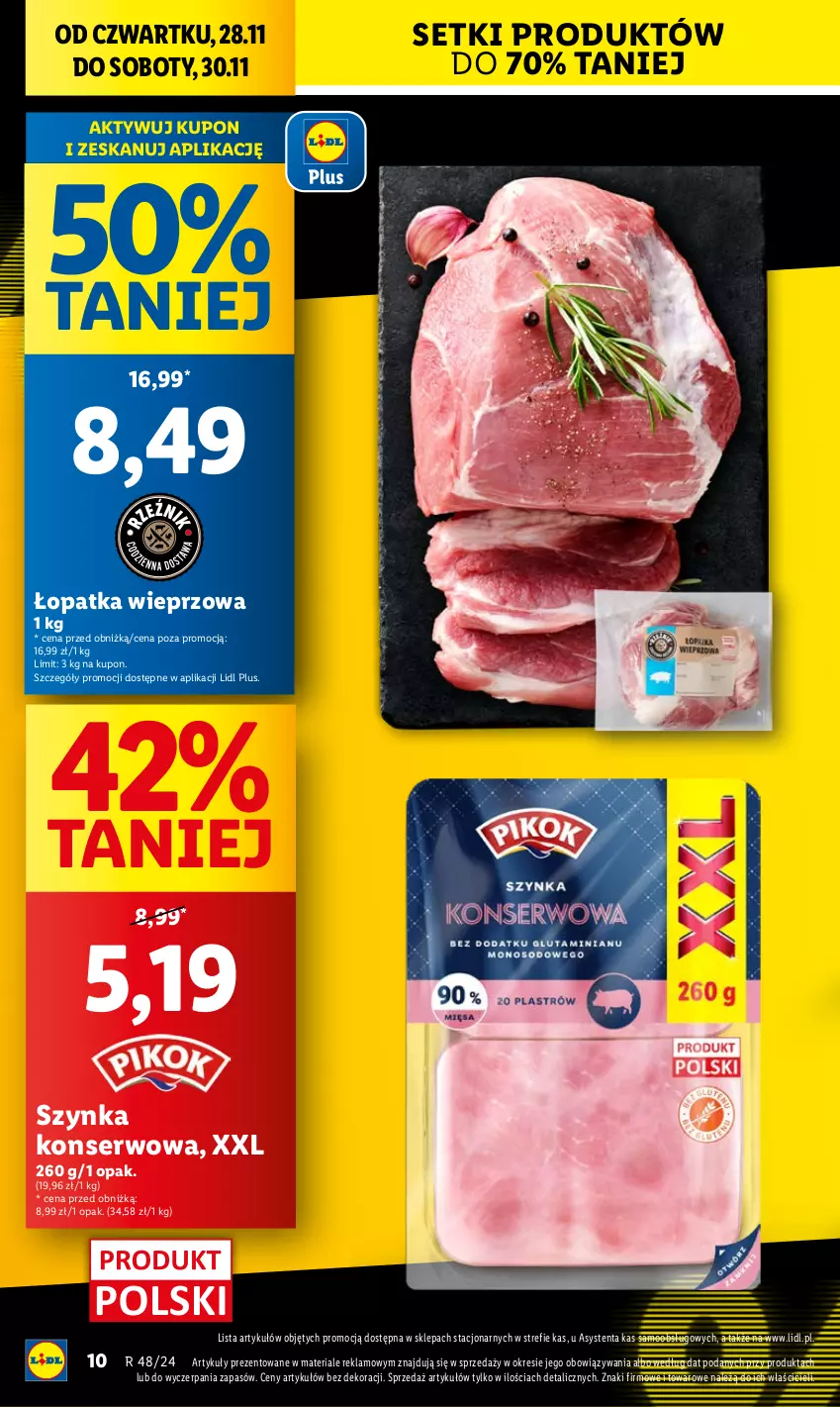 Gazetka promocyjna Lidl - GAZETKA - ważna 28.11 do 30.11.2024 - strona 10 - produkty: Ser, Szynka, Szynka konserwowa