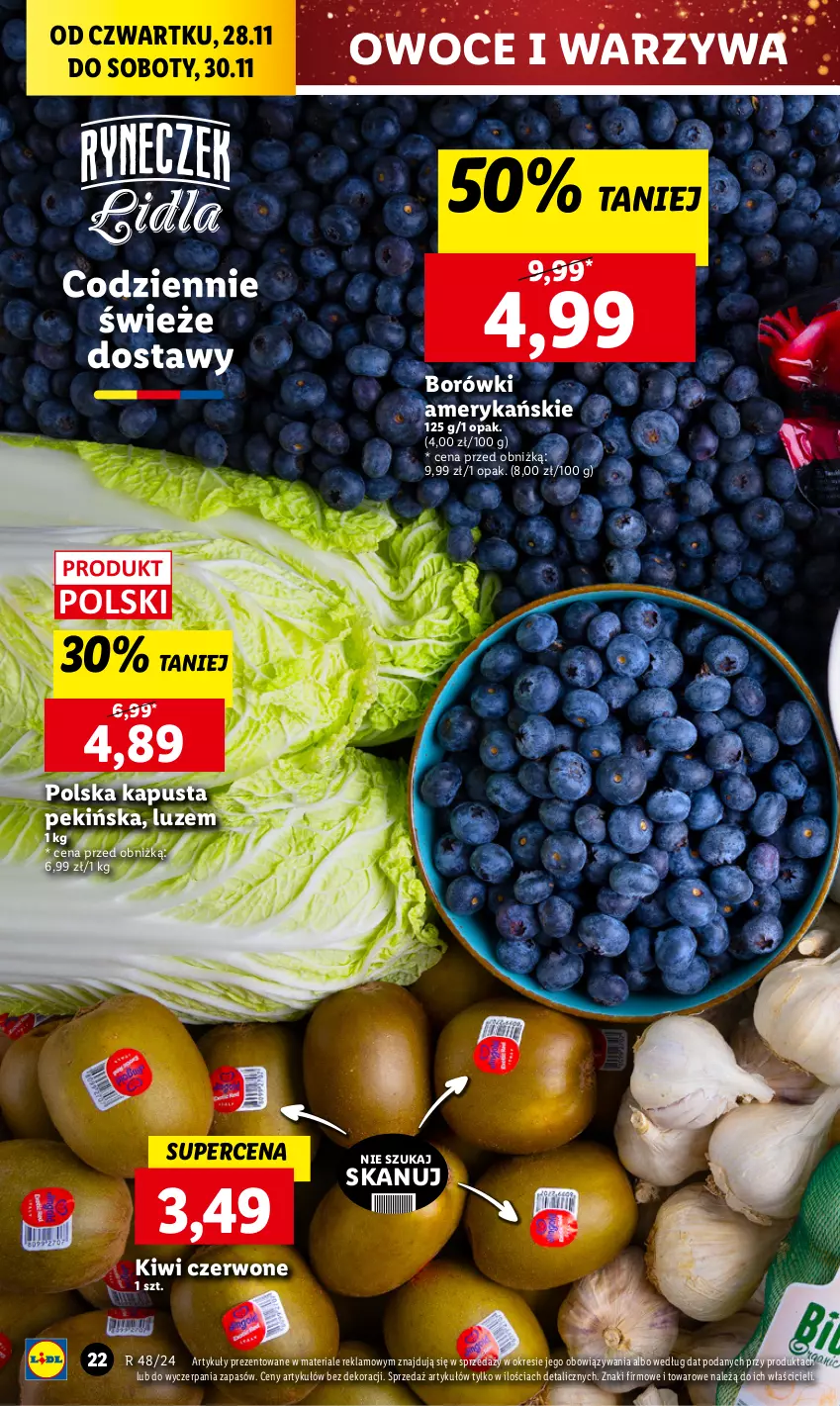 Gazetka promocyjna Lidl - GAZETKA - ważna 28.11 do 30.11.2024 - strona 22 - produkty: Kiwi, Owoce, Warzywa