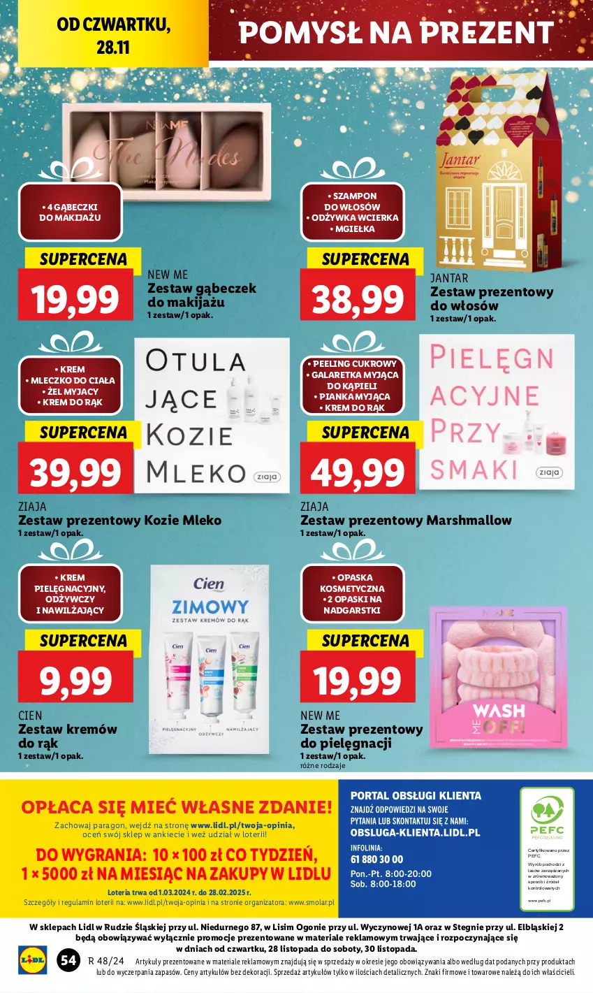 Gazetka promocyjna Lidl - GAZETKA - ważna 28.11 do 30.11.2024 - strona 56 - produkty: Gala, Galaretka, Gra, Krem do rąk, Makijaż, Mars, Mleczko, Mleczko do ciała, Mleko, Mola, Odżywka, Opaska, Peeling, Szampon, Top, Zestaw prezentowy, Ziaja