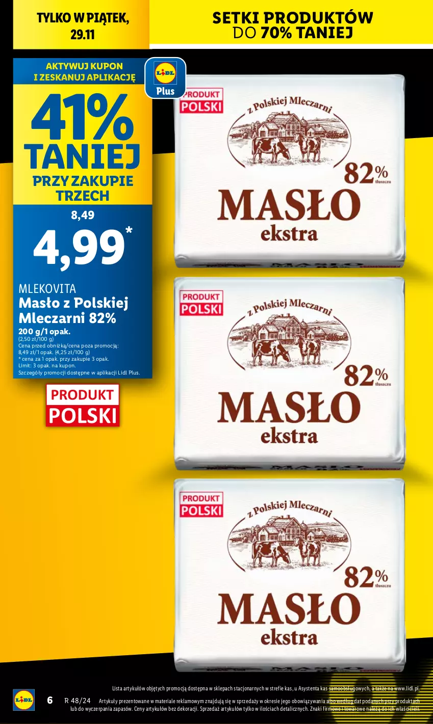 Gazetka promocyjna Lidl - GAZETKA - ważna 28.11 do 30.11.2024 - strona 6 - produkty: Masło, Mleko, Mlekovita