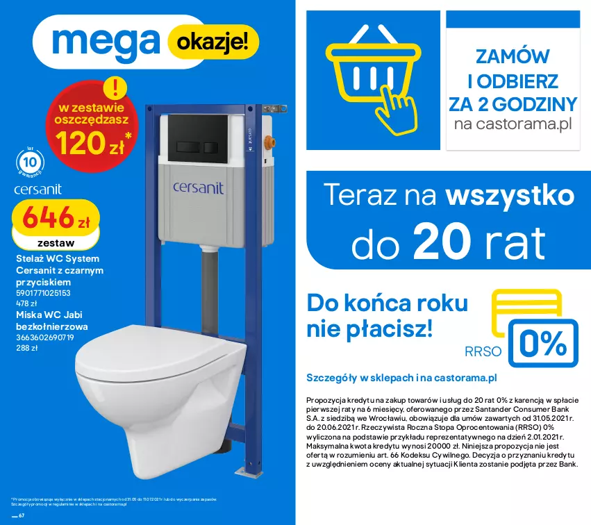 Gazetka promocyjna Castorama - Malowanie - ważna 01.06 do 20.06.2021 - strona 34 - produkty: Astor, Cersanit, Miska, Rama, Tera, Top