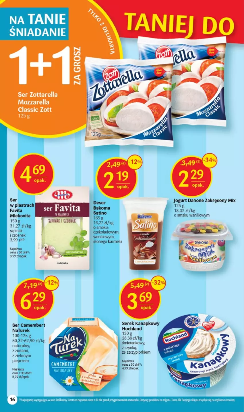 Gazetka promocyjna Delikatesy Centrum - Gazetka DC08 - ważna 23.02 do 01.03.2023 - strona 16 - produkty: Bakoma, Camembert, Czosnek, Danone, Fa, Favita, Hochland, Jogurt, Rum, Ser, Serek, Serek kanapkowy, Szpinak