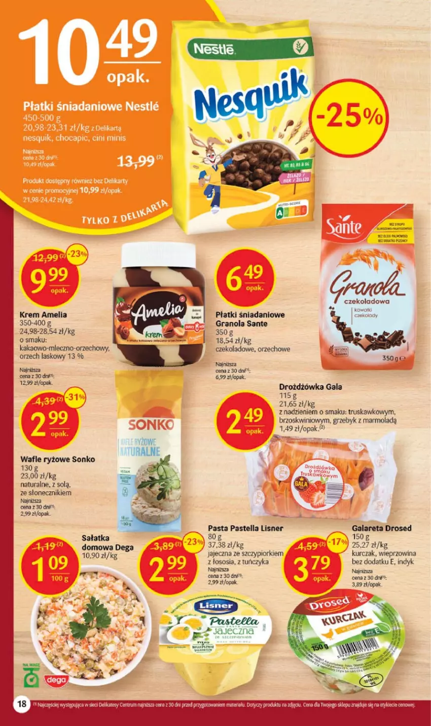 Gazetka promocyjna Delikatesy Centrum - Gazetka DC08 - ważna 23.02 do 01.03.2023 - strona 18 - produkty: Danio, Gala, Gra, Granola, Kakao, Kurczak, Lisner, Mola, Pastella, Rum, Ryż, Sante, Sonko, Sos, Tuńczyk, Wafle, Wieprzowina