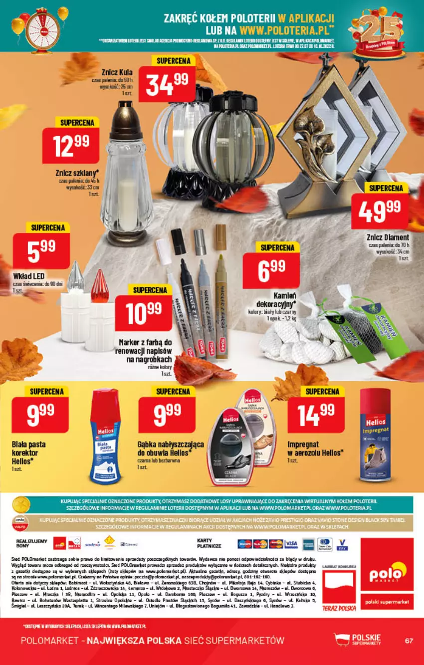 Gazetka promocyjna PoloMarket - Gazetka pomocyjna - ważna 28.09 do 04.10.2022 - strona 67 - produkty: BIC, Dres, Fa, Inka, Marker, Piast, Tera, Znicz