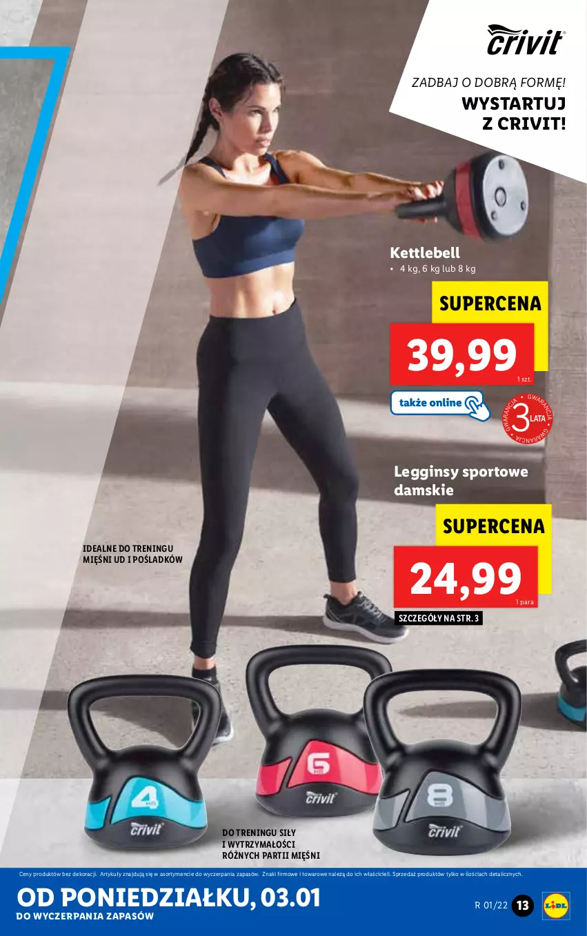 Gazetka promocyjna Lidl - GAZETKA - ważna 03.01 do 09.01.2022 - strona 13 - produkty: Bell, Gin, Legginsy, Por, Sport