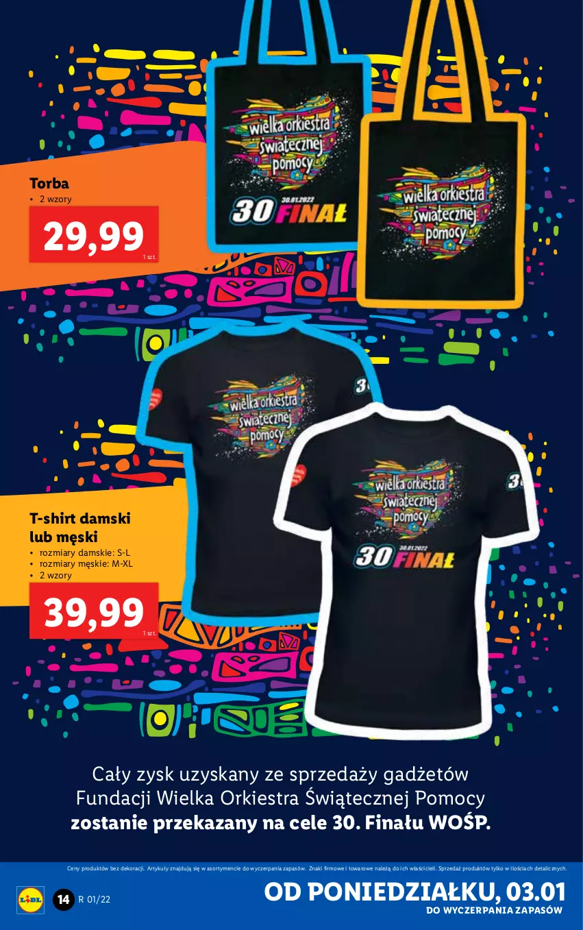 Gazetka promocyjna Lidl - GAZETKA - ważna 03.01 do 09.01.2022 - strona 14 - produkty: T-shirt, Torba