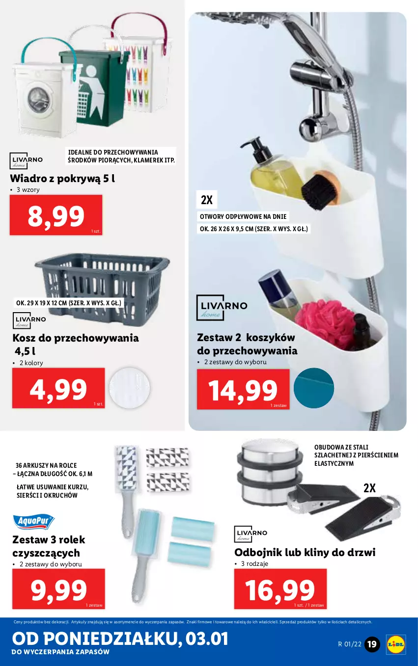 Gazetka promocyjna Lidl - GAZETKA - ważna 03.01 do 09.01.2022 - strona 19 - produkty: Drzwi, Kosz, Wiadro