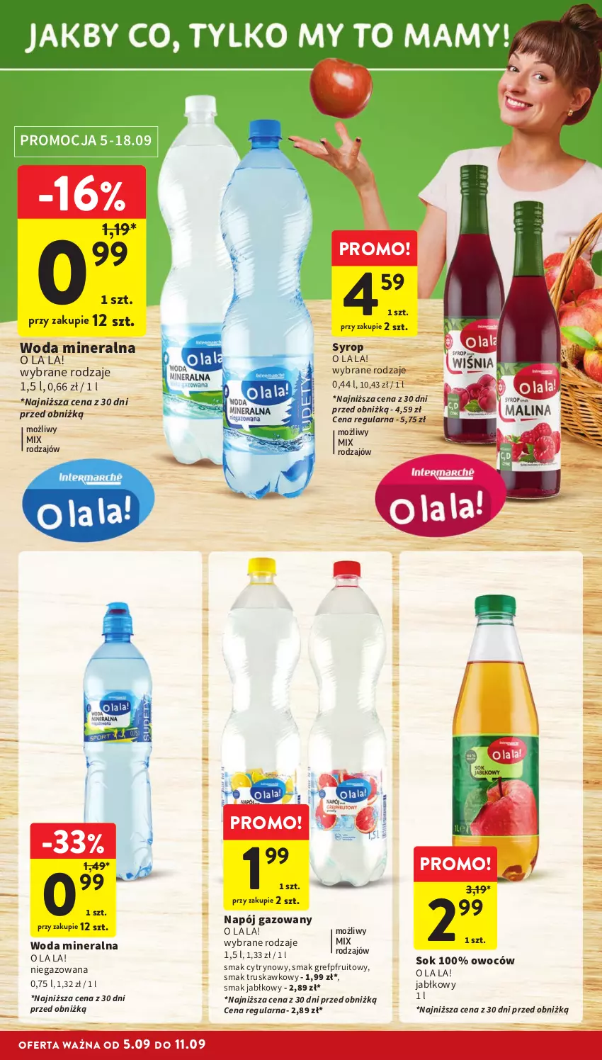 Gazetka promocyjna Intermarche - Gazetka Intermarche - ważna 05.09 do 11.09.2024 - strona 10 - produkty: Napój, Napój gazowany, Sok, Syrop, Woda, Woda mineralna