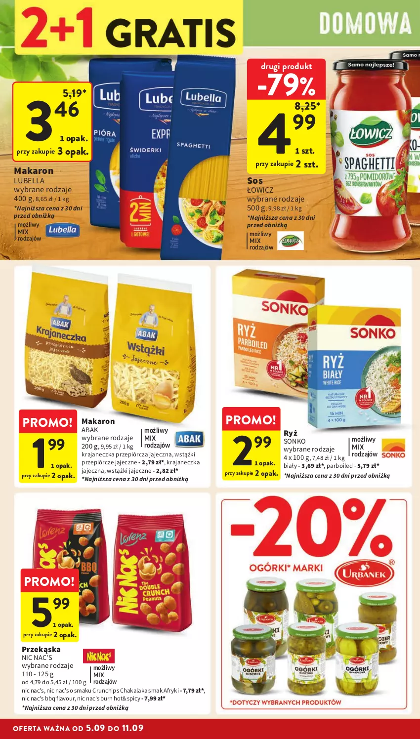 Gazetka promocyjna Intermarche - Gazetka Intermarche - ważna 05.09 do 11.09.2024 - strona 30 - produkty: Bell, Bella, Crunchips, Lubella, Makaron, Ryż, Sonko, Sos