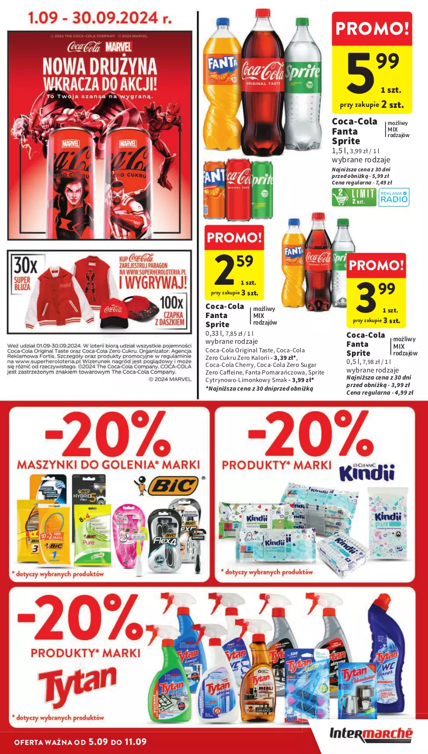 Gazetka promocyjna Intermarche - Gazetka Intermarche - ważna 05.09 do 11.09.2024 - strona 37 - produkty: Coca-Cola, Fa, Fanta, Gin, Sprite