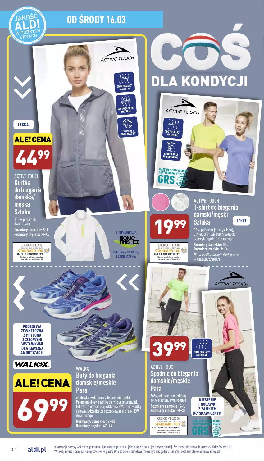 Gazetka promocyjna Aldi - Pełny katalog - ważna 14.03 do 19.03.2022 - strona 32 - produkty: Buty, Kurtka, LG, Podkład, Por, Spodnie, T-shirt