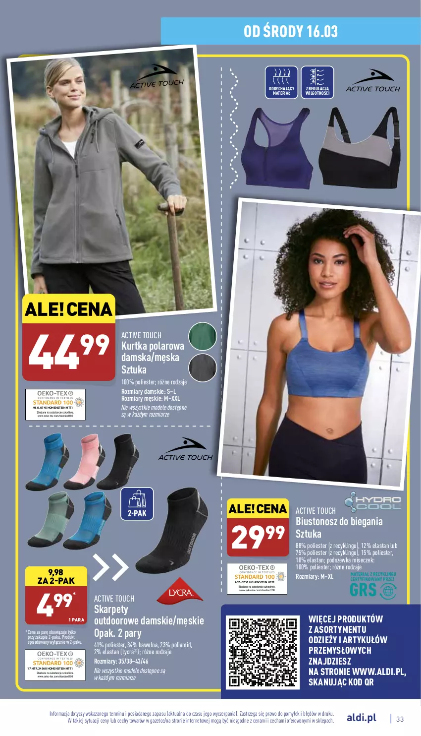 Gazetka promocyjna Aldi - Pełny katalog - ważna 14.03 do 19.03.2022 - strona 33 - produkty: Biustonosz, Karp, Kurtka, LG, Wełna