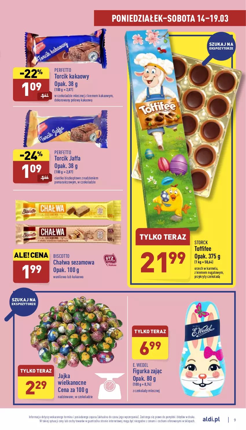 Gazetka promocyjna Aldi - Pełny katalog - ważna 14.03 do 19.03.2022 - strona 9 - produkty: Chałwa, E. Wedel, Fa, Kakao, Sezam, Tera, Toffifee