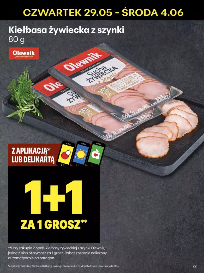 Gazetka promocyjna Delikatesy Centrum - Franczyza DC22 Czwartek - ważna 29.05 do 04.06.2025 - strona 22 - produkty: Dron, Kiełbasa, Olewnik, Rum