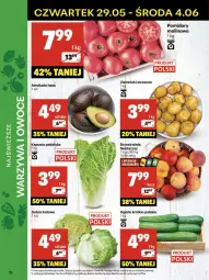 Gazetka promocyjna Delikatesy Centrum - Franczyza DC22 Czwartek - Gazetka - ważna od 04.06 do 04.06.2025 - strona 15 - produkty: Warzywa, Rum, Sałata lodowa, Warzywa i owoce, Kosz, O nas, Ziemniaki, Dron, Sałat, Brzoskwinie, Owoce, Pomidory, Nektar