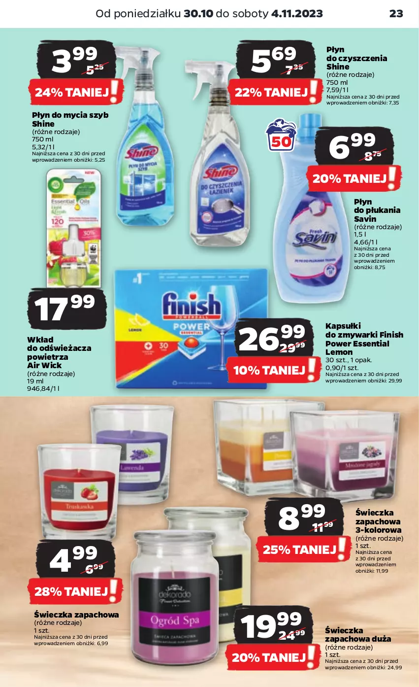 Gazetka promocyjna Netto - Artykuły spożywcze - ważna 30.10 do 04.11.2023 - strona 23 - produkty: Air Wick, Finish, Płyn do mycia, Płyn do płukania, Zmywarki