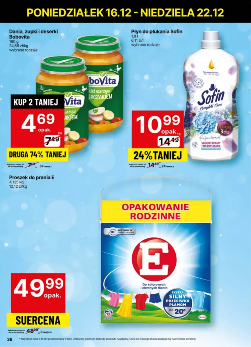 Gazetka promocyjna Delikatesy Centrum - NOWA GAZETKA Delikatesy Centrum od 16 grudnia! 16-22.12.2024 - ważna 16.12 do 22.12.2024 - strona 36 - produkty: BoboVita, Deser, Płyn do płukania, Proszek do prania, Ser