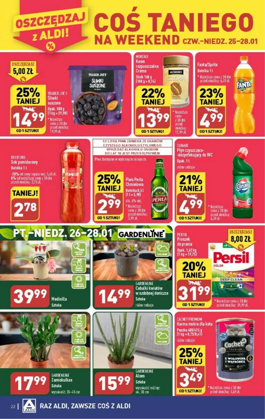 Gazetka promocyjna Aldi - ważna 22.01 do 28.01.2024 - strona 15 - produkty: Fa, Fanta, Kawa, Kawa rozpuszczalna, Mus, Perła, Piwa, Piwo, Sok, Sprite