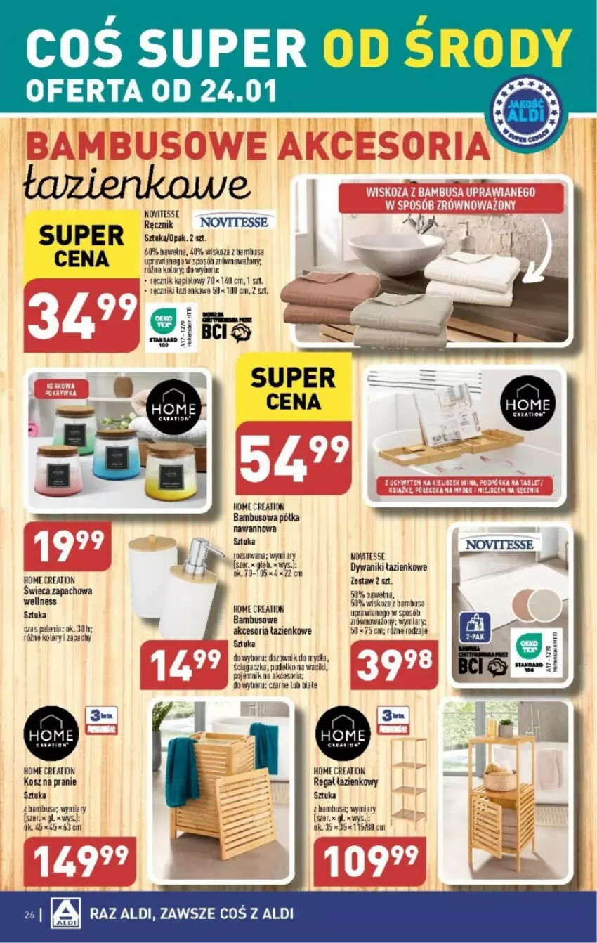 Gazetka promocyjna Aldi - ważna 22.01 do 28.01.2024 - strona 19 - produkty: Kosz, Półka, Ręcznik, Regał