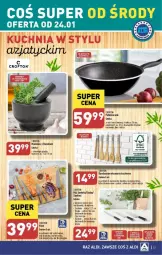 Gazetka promocyjna Aldi - Gazetka - ważna od 28.01 do 28.01.2024 - strona 16 - produkty: Makaron, Sok, Noż, AEG, Nóż do chleba, Nóż uniwersalny, Nóż szefa kuchni, Cedzak, Chleb, Patelnia, Fa