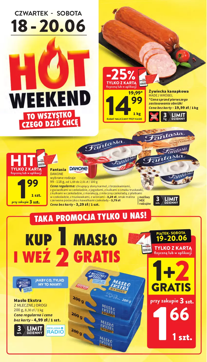 Gazetka promocyjna Intermarche - Gazetka Intermarche - ważna 18.06 do 24.06.2026 - strona 2 - produkty: Danone, Fa, Fanta, Gra, Kawa, Madej Wróbel, Masło, Por, Truskawki