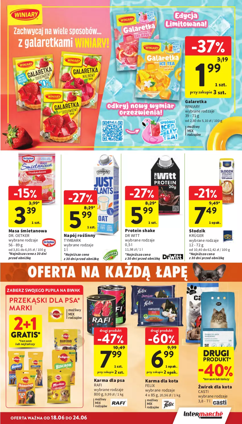Gazetka promocyjna Intermarche - Gazetka Intermarche - ważna 18.06 do 24.06.2026 - strona 27 - produkty: Dr. Oetker, Felix, Gala, Galaretka, Gra, Napój, Napój roślinny, Przekąski dla psa, Tymbark, Winiary