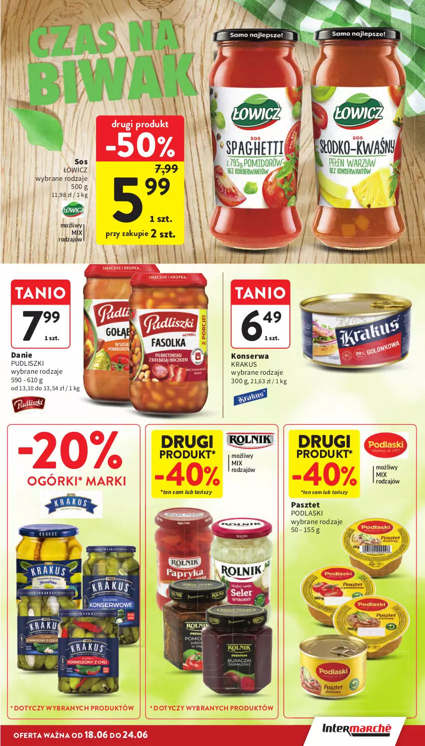 Gazetka promocyjna Intermarche - Gazetka Intermarche - ważna 18.06 do 24.06.2026 - strona 29 - produkty: Krakus, Pasztet, Podlaski, Pudliszki, Ser, Sos