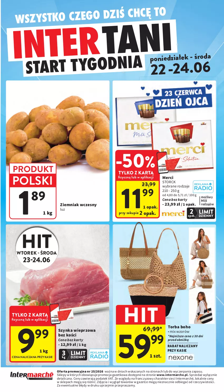 Gazetka promocyjna Intermarche - Gazetka Intermarche - ważna 18.06 do 24.06.2026 - strona 42 - produkty: Merci, Szynka, Szynka wieprzowa, Torba