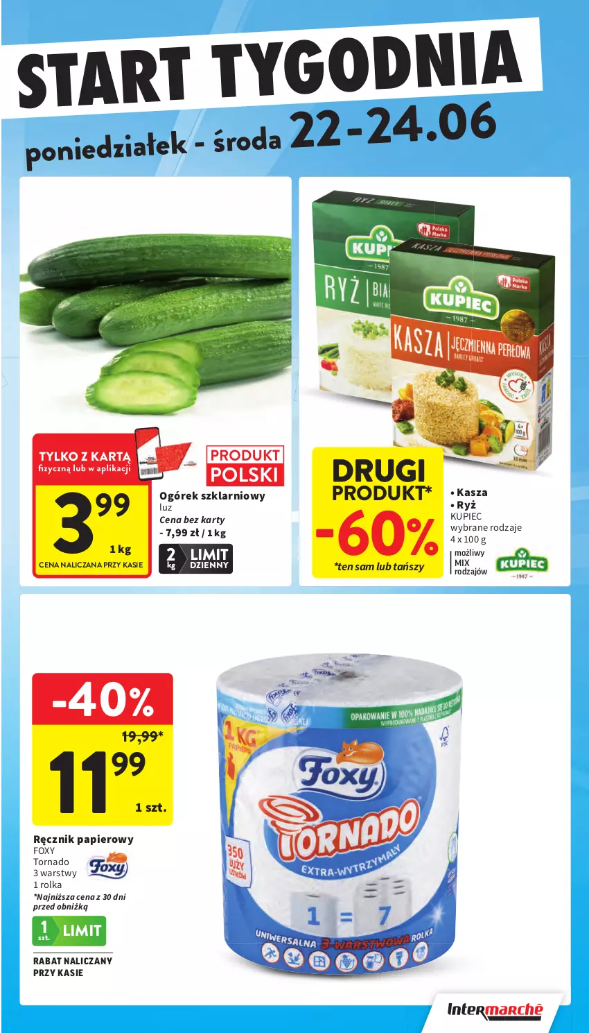 Gazetka promocyjna Intermarche - Gazetka Intermarche - ważna 18.06 do 24.06.2026 - strona 44 - produkty: Foxy, Kasza, Kupiec, Ogórek, Papier, Piec, Ręcznik, Ryż