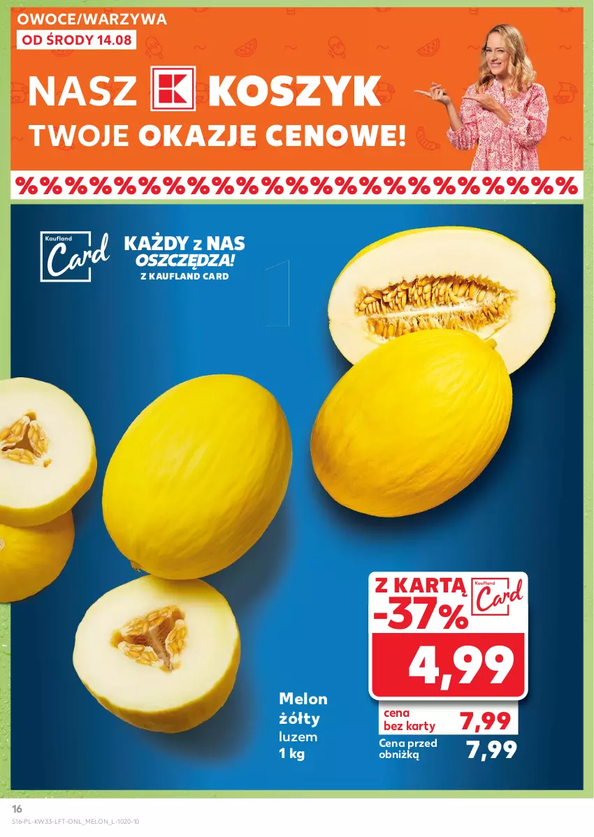 Gazetka promocyjna Kaufland - Gazetka tygodnia - ważna 14.08 do 21.08.2024 - strona 16 - produkty: Kosz, Melon, Owoce, Warzywa