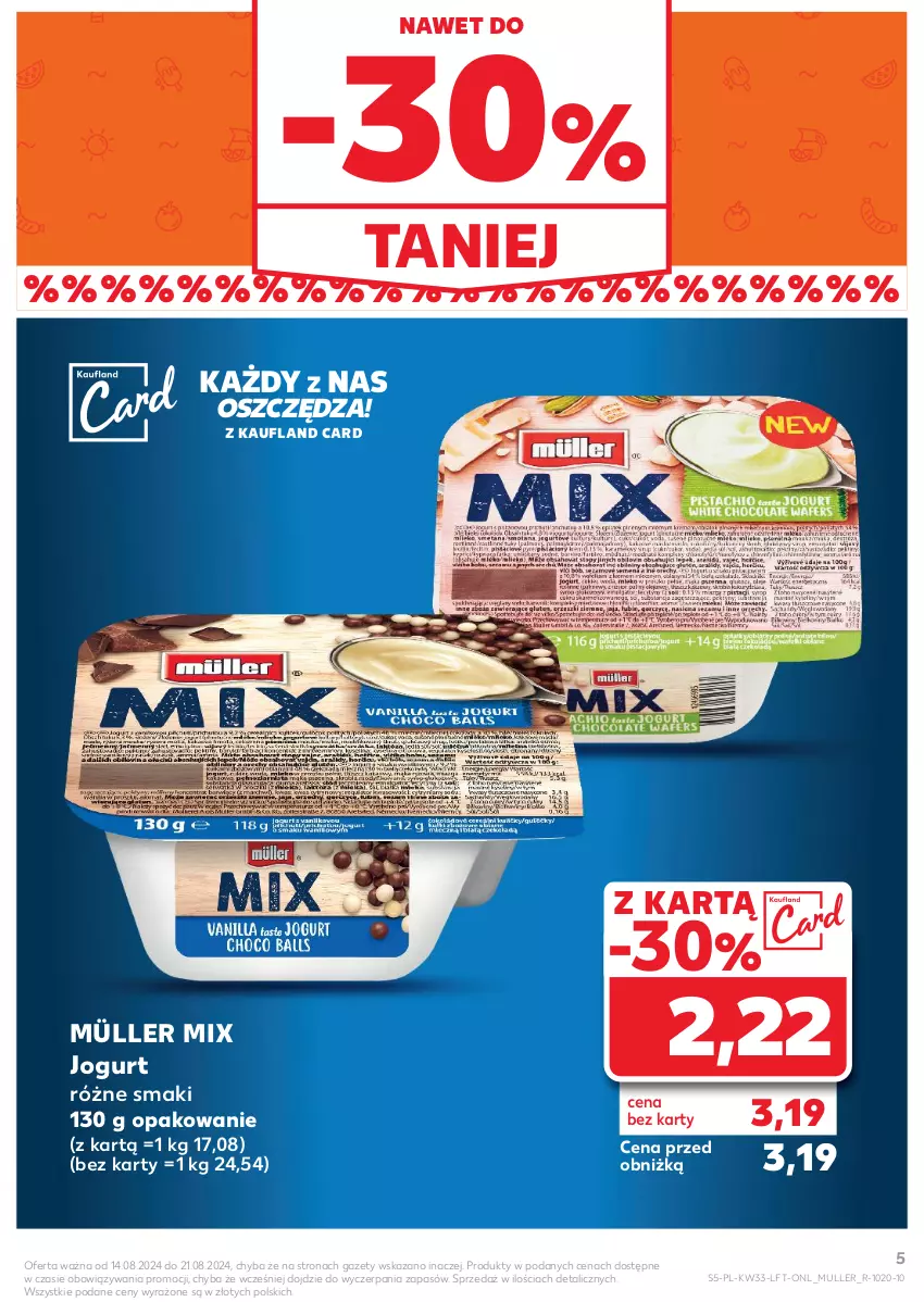 Gazetka promocyjna Kaufland - Gazetka tygodnia - ważna 14.08 do 21.08.2024 - strona 5 - produkty: Jogurt, Müller, Müller Mix