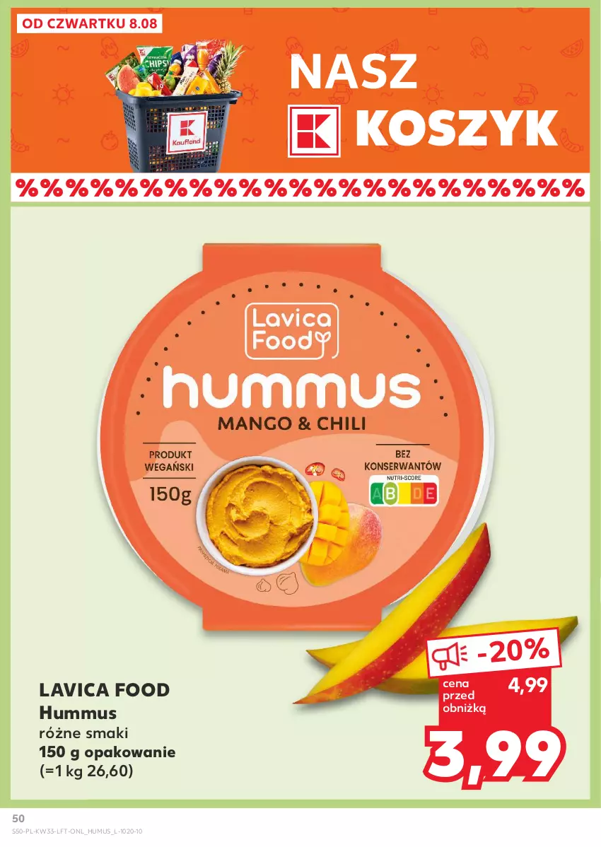 Gazetka promocyjna Kaufland - Gazetka tygodnia - ważna 14.08 do 21.08.2024 - strona 50 - produkty: Hummus, Kosz, Mus