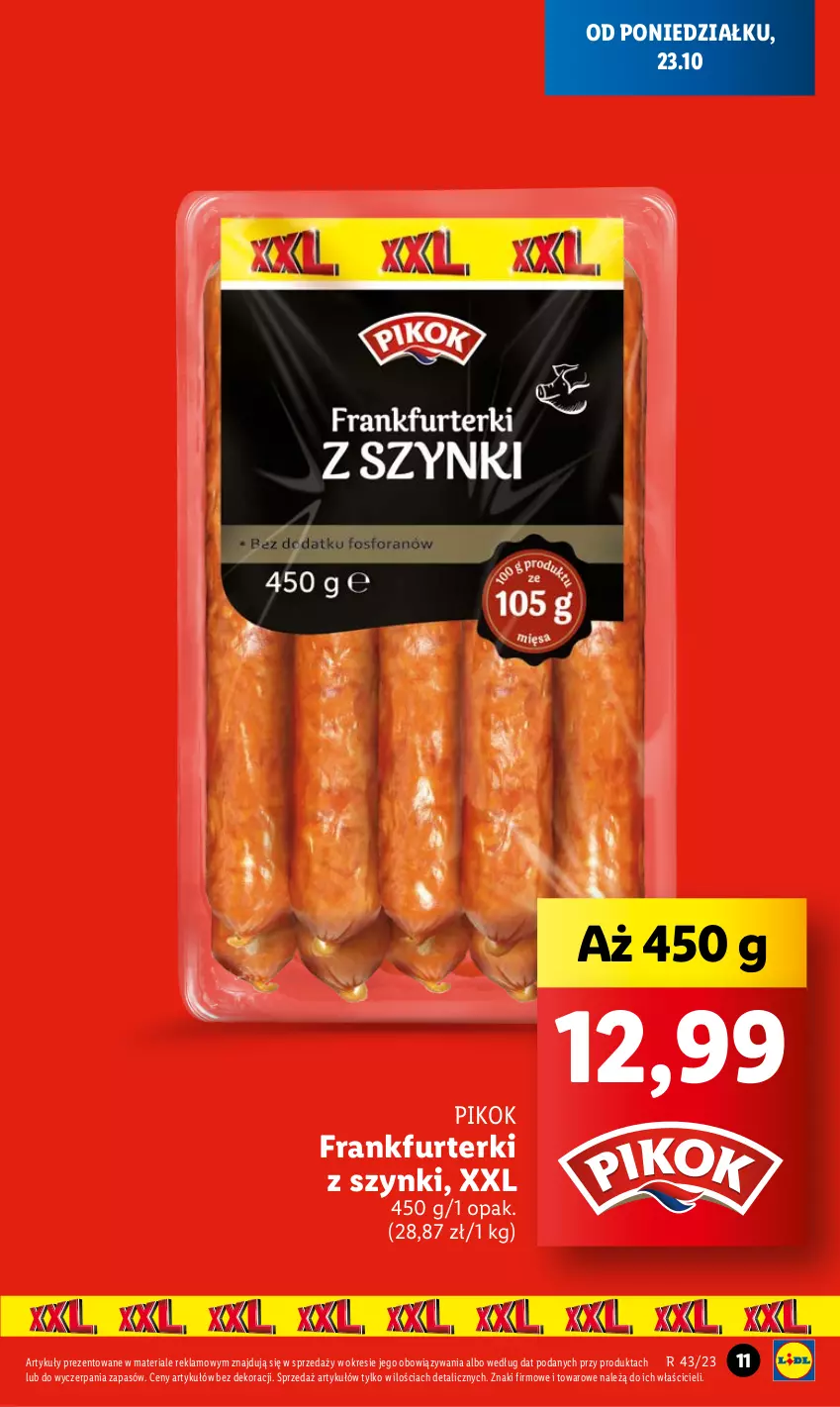 Gazetka promocyjna Lidl - GAZETKA - ważna 23.10 do 25.10.2023 - strona 15 - produkty: Frankfurterki, PIKOK