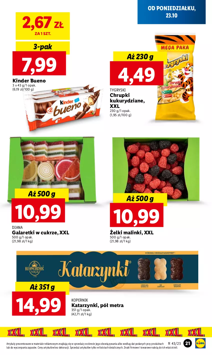 Gazetka promocyjna Lidl - GAZETKA - ważna 23.10 do 25.10.2023 - strona 25 - produkty: Chrupki, Gala, Galaretki, Gry, Kinder, Kinder Bueno