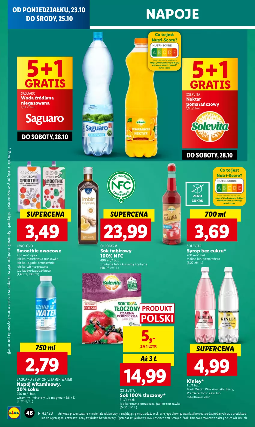 Gazetka promocyjna Lidl - GAZETKA - ważna 23.10 do 25.10.2023 - strona 50 - produkty: Fa, Gra, Imbir, LANA, Magnez, Marchewka, Napój, Napoje, Nektar, Oleo, Oleofarm, Por, Premiere, Smoothie, Sok, Syrop, Wazon, Woda