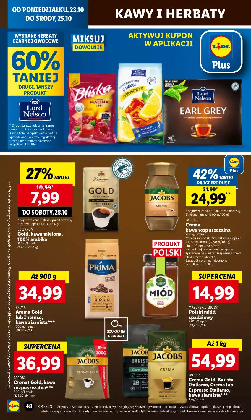 Gazetka promocyjna Lidl - GAZETKA - ważna 23.10 do 25.10.2023 - strona 52 - produkty: Bell, Bella, Jacobs, Kawa, Kawa mielona, Kawa rozpuszczalna, Kawa ziarnista, Miód, Olej, Prima