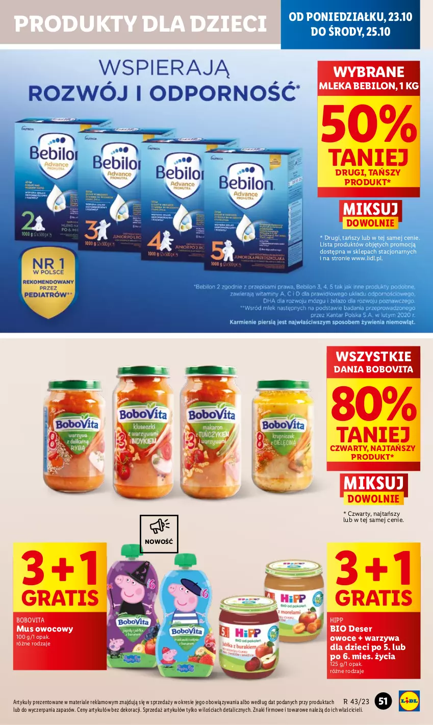 Gazetka promocyjna Lidl - GAZETKA - ważna 23.10 do 25.10.2023 - strona 55 - produkty: BEBILON, BoboVita, Deser, Dzieci, Gra, HiPP, Hipp Bio, Mus, Owoce, Ser, Warzywa