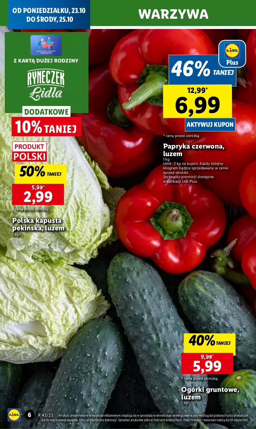 Gazetka promocyjna Lidl - GAZETKA - ważna 23.10 do 25.10.2023 - strona 6 - produkty: Chleb, Gra, Grunt, Olej, Papryka, Papryka czerwona, Ser, Warzywa