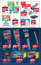 Gazetka promocyjna Stokrotka - Supermarket - Gazetka - ważna od 04.01 do 04.01.2022 - strona 14 - produkty: Mata łazienkowa, Proszek do prania, Pojemnik, Prześcieradło, Bateria, Wkład filtrujący, Ariel, Petardy, Strzałów