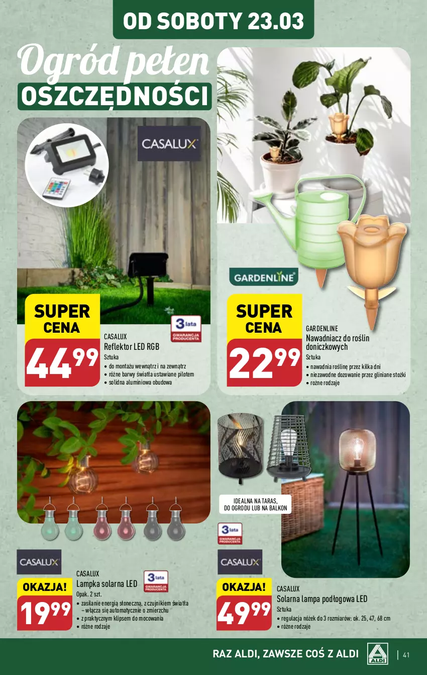 Gazetka promocyjna Aldi - Pełna oferta - ważna 18.03 do 24.03.2024 - strona 41 - produkty: Lampa, Lampa podłogowa, Ogród, Reflektor, Reflektor LED, Silan