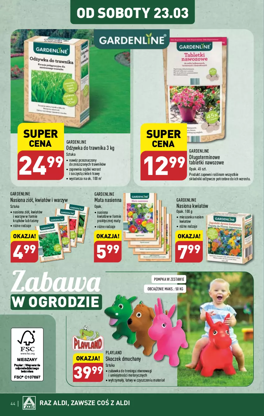 Gazetka promocyjna Aldi - Pełna oferta - ważna 18.03 do 24.03.2024 - strona 44 - produkty: Koc, Nawóz, Odżywka, Pompka, Tablet, Wagi, Zabawka