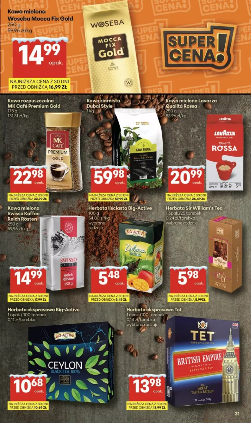 Gazetka promocyjna Delikatesy Centrum - Franczyza DC02 Czwartek - ważna 08.01 do 14.01.2026 - strona 31 - produkty: Fa, Herbata, Kawa, Kawa mielona, Kawa rozpuszczalna, Kawa ziarnista, Lack, Lavazza, Torebka